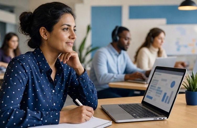 Professional learner in an AI workflow training environment