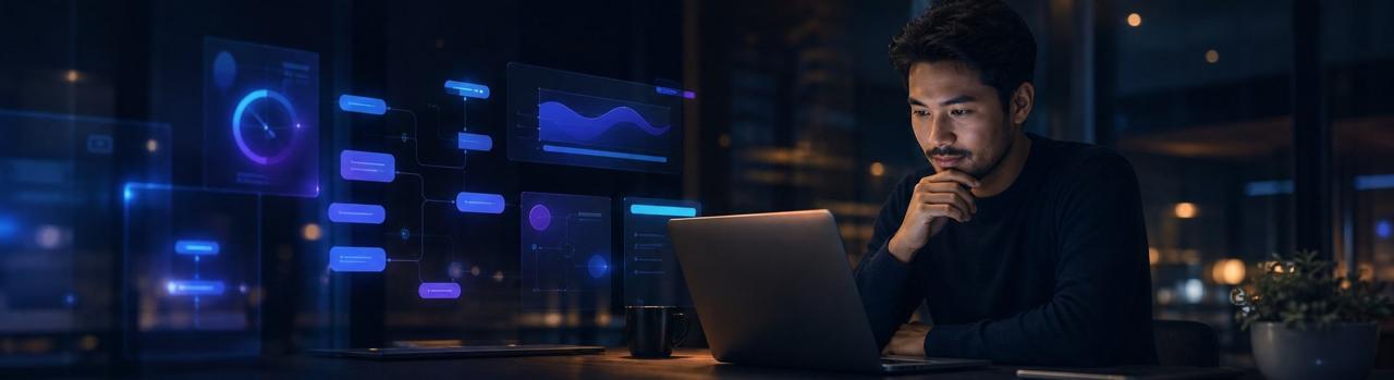 Human operator designing an AI workflow system